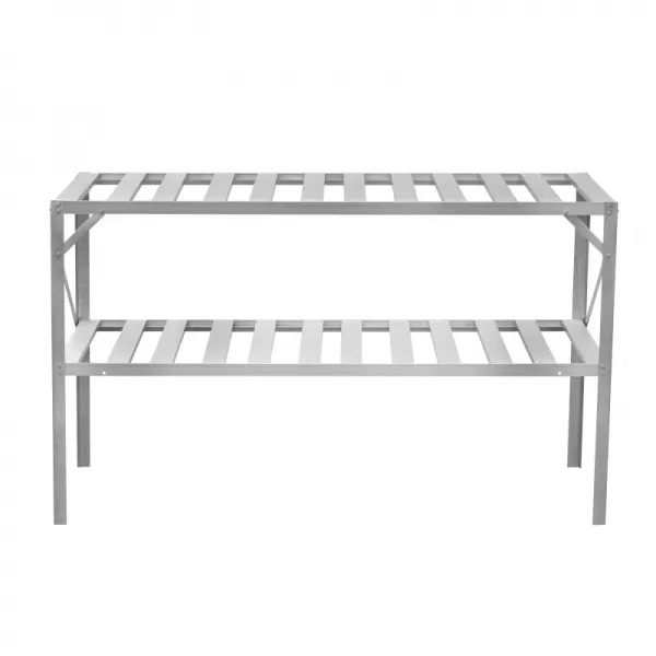 AL regál 130x50 cm dvoupolicový stříbrný GSB2 LANITPLAST LG2632