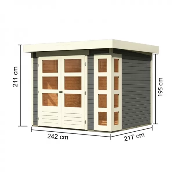 Dřevěný domek KARIBU KERKO 3 (82927) šedý LG2949