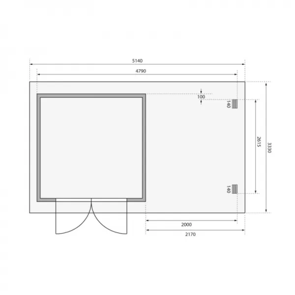 Dřevěný domek KARIBU BASTRUP 5 + přístavek 200 cm (73990) natur LG2900