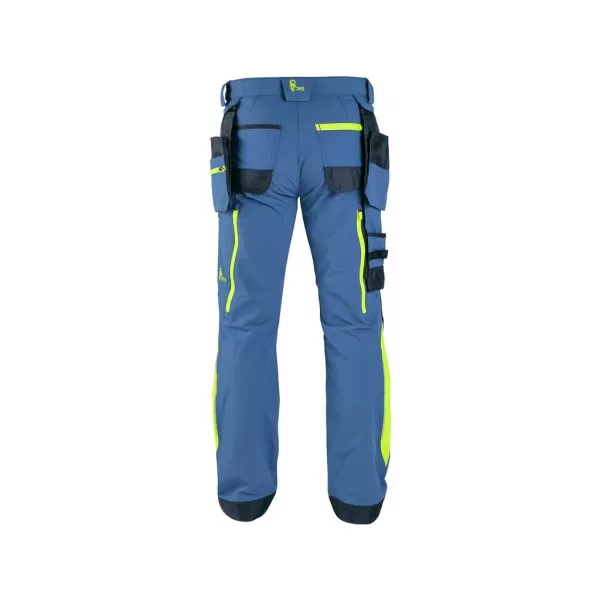 Kalhoty Canis CXS NAOS pánské, modro-modré, HV žluté doplňky