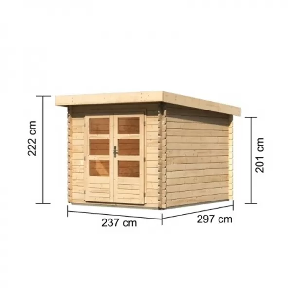 Dřevěný domek KARIBU BASTRUP 4 (73286) natur LG2836