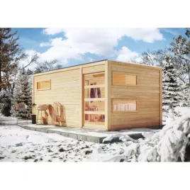 Finská sauna KARIBU HYGGE (86314) s předsíní LG1977