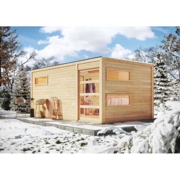 Finská sauna KARIBU HYGGE (86314) s předsíní LG1977