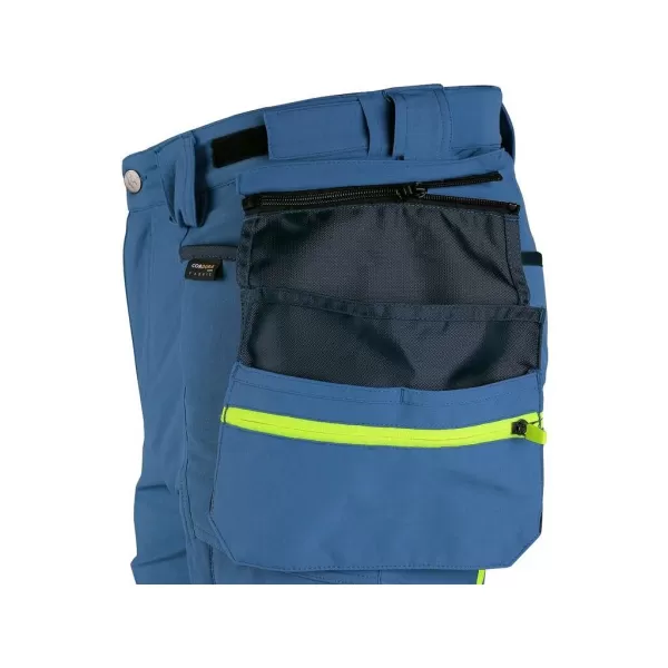 Kalhoty Canis CXS NAOS pánské, modro-modré, HV žluté doplňky