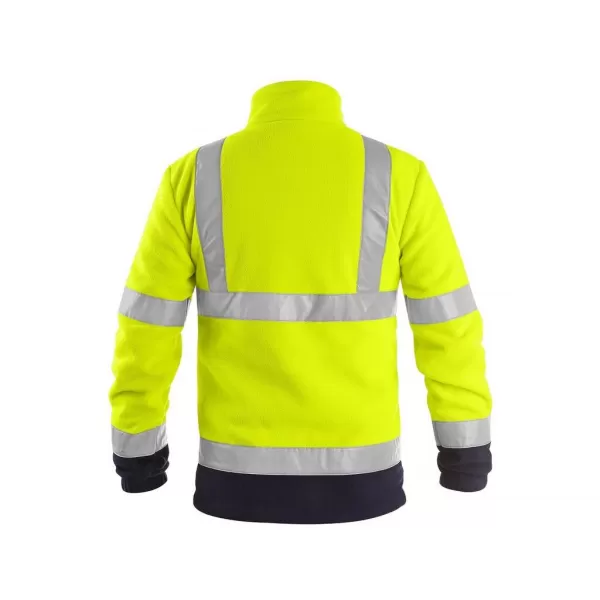 Bunda Canis CXS PRESTON, výstražná, fleece, žluto-modrá