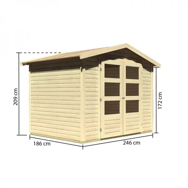 Dřevěný domek KARIBU AMBERG 3 (82972) natur LG1755
