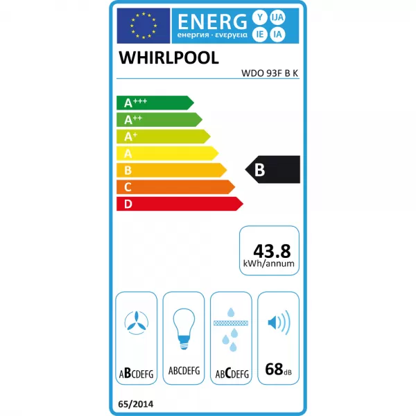 Odsavač par Whirlpool WDO 93F B K