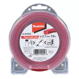 Struna nylonová speciální pro aku stroje 2,7mm, červená, 15m Makita E-01828