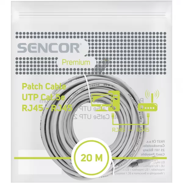 Patch kabel SCO 560-200 CAT5e UTP 2xRJ45 20m SENCOR 45010206