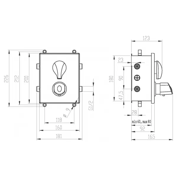 Sprchová sada podomítková termostatická ECO+ chrom Novaservis SADAECO52RT