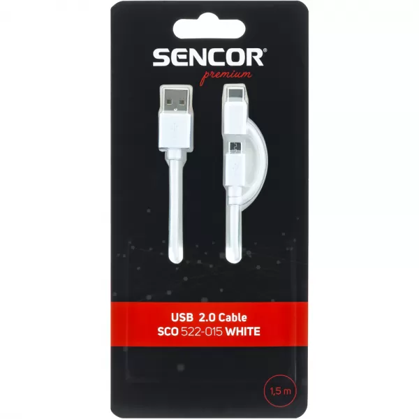 Micro-USB kabel WH USB A/M-Micro B/C SENCOR SCO 522-015
