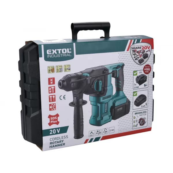 Aku vrtací kladivo SDS-Plus 20V Extol Industrial 8791816
