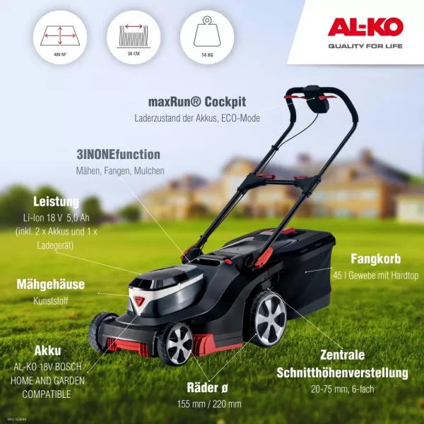 Aku sekačka 18V 2x5,0Ah AL-KO 382 Li Premium