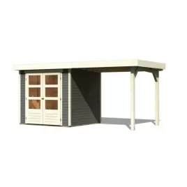 Dřevěný domek KARIBU ASKOLA 2 + přístavek 240 cm (82904) šedý LG1763