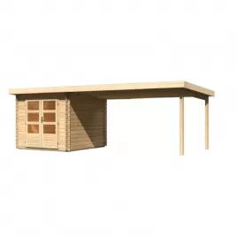 Dřevěný domek KARIBU BASTRUP 4 + přístavek 400 cm (77805) natur LG2881