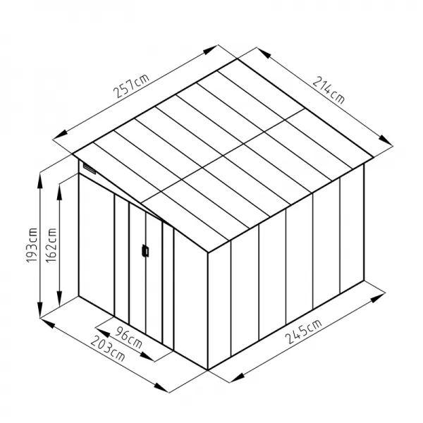 Plechový domek LANITPLAST WANDHAUS 78 ANTRACIT LG4025
