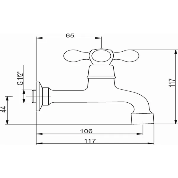 Umyvadlová baterie na studenou vodu Retro II chrom Novaservis 99106,0