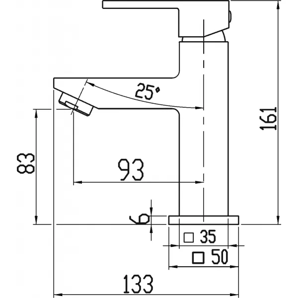 Umyvadlová baterie bez výpusti Titania CUBE chrom Novaservis 98801/1,0