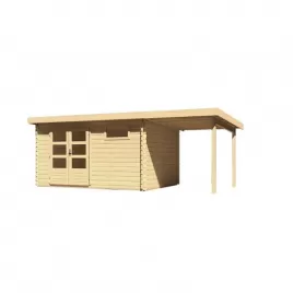 Dřevěný domek KARIBU BASTRUP 8 + přístavek 200cm (78675) natur LG2939