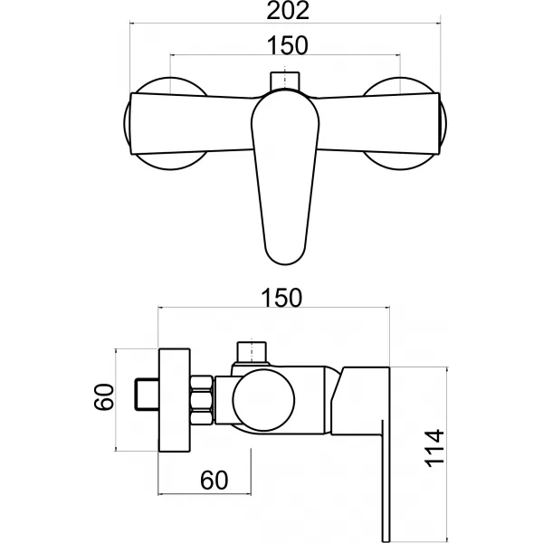 Sprchová baterie horní vývod 150mm Titania Fresh chrom Novaservis 96062/1,0