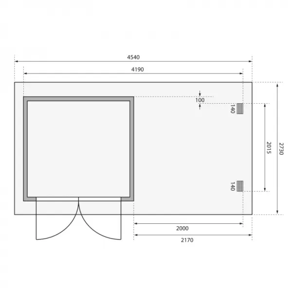 Dřevěný domek KARIBU BASTRUP 2 + přístavek 200 cm (73290) natur LG2806