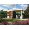 Dřevěný domek KARIBU ASKOLA 2 + přístavek 240 cm (82904) šedý LG1763