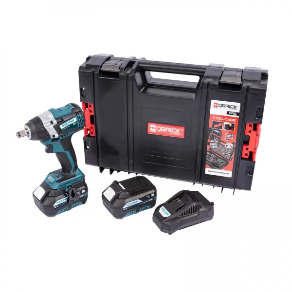 Aku rázový utahovák na 1/2" hlavice bezuhlíkový 18V 2x5,0 Ah + nabíječka + box XTLine XT102830-2B5B
