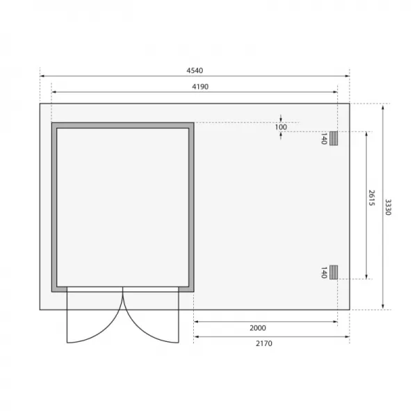 Dřevěný domek KARIBU BASTRUP 4 + přístavek 200 cm včetně zadní a boční stěny (77937) natur LG3014