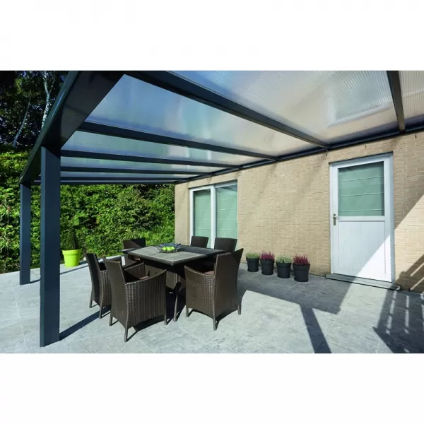 Hliníková pergola SKYLUX CLIMALUX 7,0 x 3,5 m antracit + čirý PC LG2217