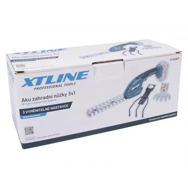 Aku zahradní nůžky 3v1 18V bez aku XTLINE XT102877