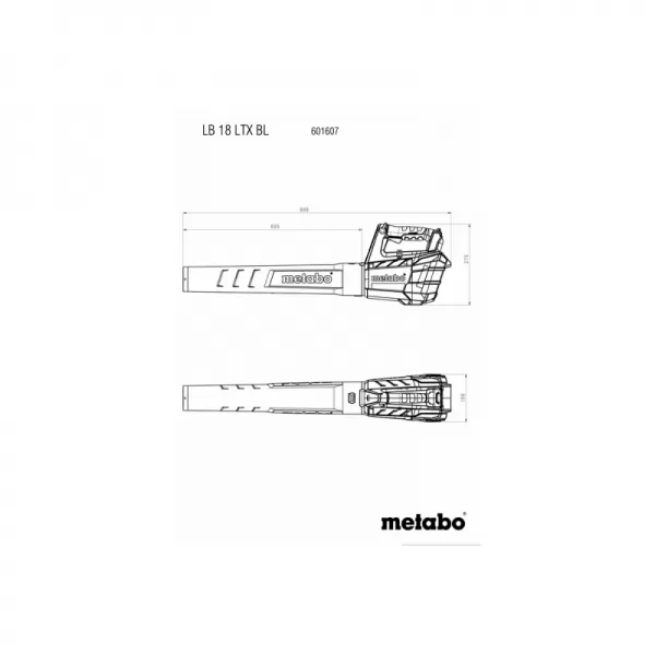 Aku fukar na listí 18V 2x5,2Ah Metabo 601607650