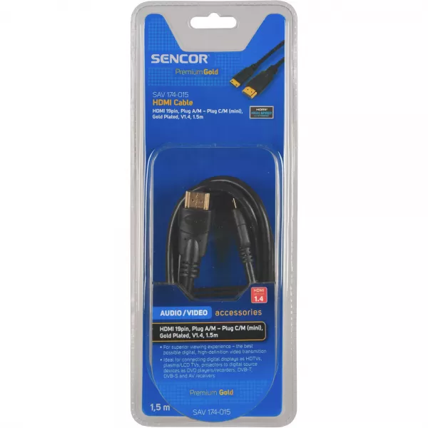 Kabel HDMI A-C mini V1.4 PG SENCOR SAV 174-015