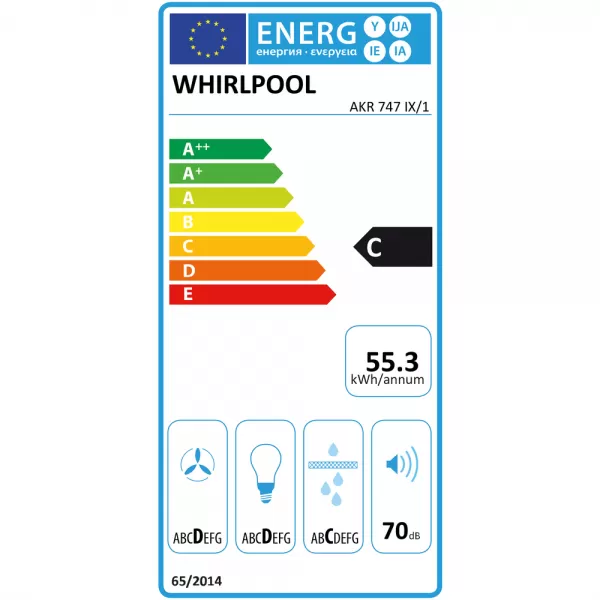 Odsavač par Whirlpool AKR 747IX/1