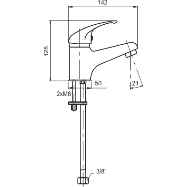 Umyvadlová baterie na studenou vodu Metalia 55 chrom Novaservis 55005/1,0