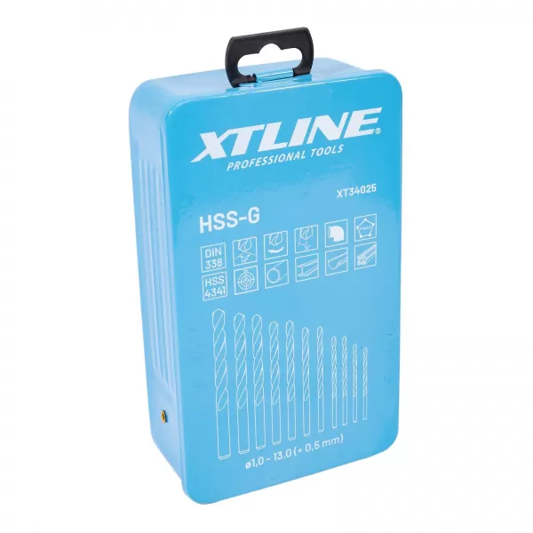 Sada vybrušovaných vrtáků do kovu HSS-G 25 dílů XTLINE XT34025