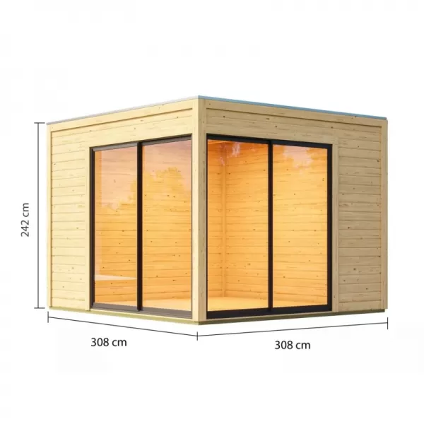 Dřevěný domek KARIBU DICE 3 (92790) natur LG3425