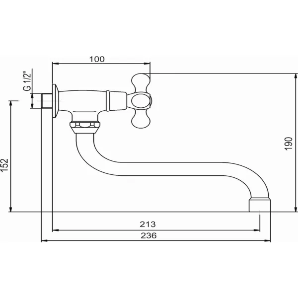 Umyvadlová baterie na studenou vodu Retro II chrom Novaservis 99107,0