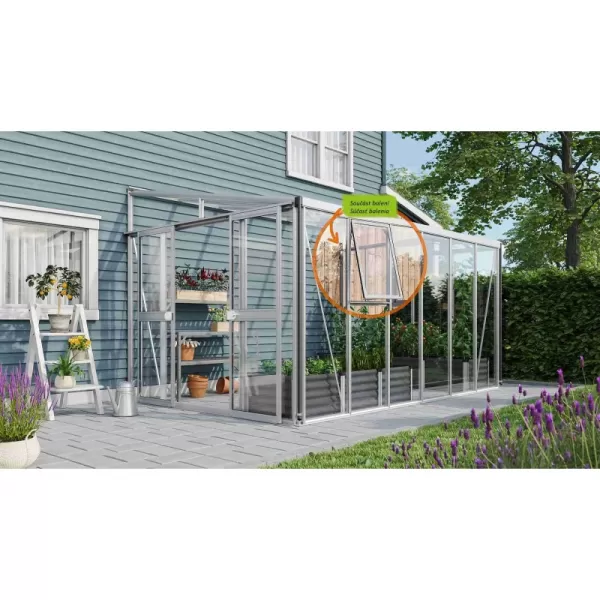 Skleník VITAVIA ATHENA 10200 sklo 3 mm + PC 10 mm stříbrný LG3836