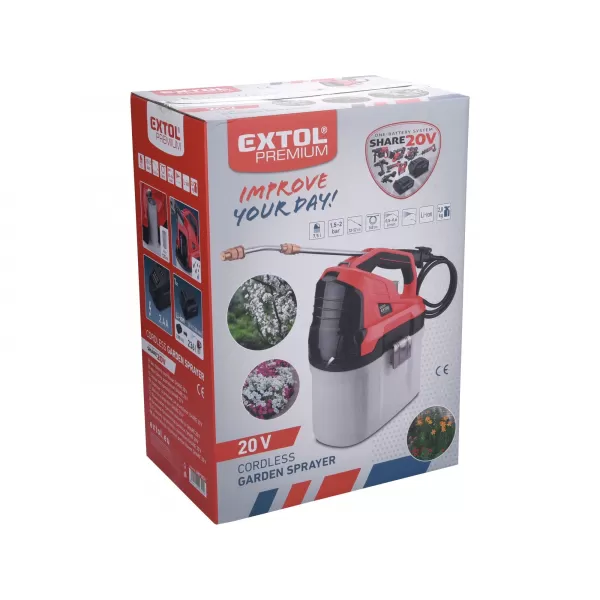 Aku tlakový postřikovač 20V 1x2,0Ah 7,5l SHARE EXTOL PREMIUM 8891878