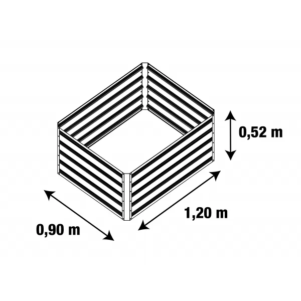 Vyvýšený záhon G21 Daisy 120 x 90 x 52 cm, plechový, hnědý