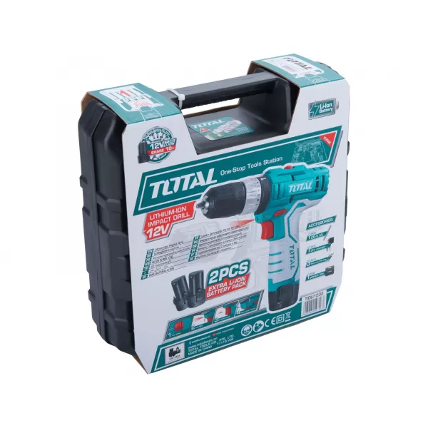 Aku vrtací šroubovák s příklepem 12V/2x1,5,0Ah Li-ion Total TIDLI1232