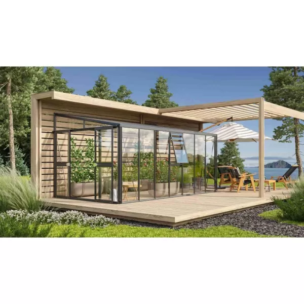 Skleník VITAVIA ATHENA 11900 sklo 3 mm + PC 10 mm černý LG3840