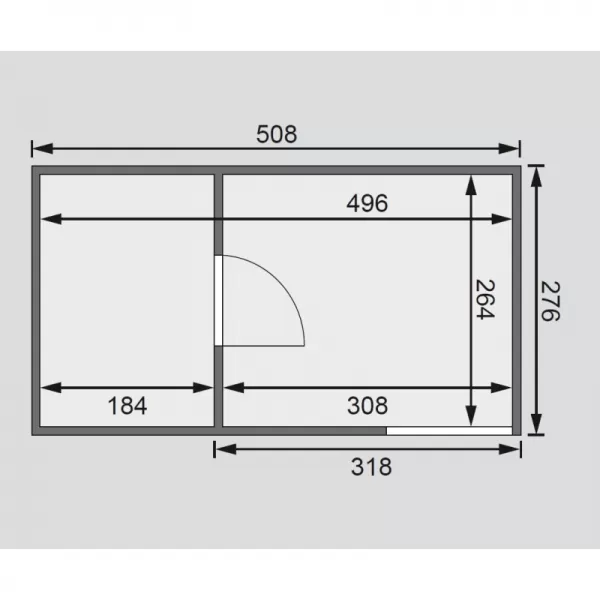 Finská sauna KARIBU HYGGE (86313) šedá s předsíní LG1978