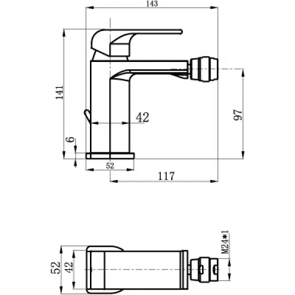 Bidetová baterie s výpustí Nobless SHARP chrom Novaservis 37011,0