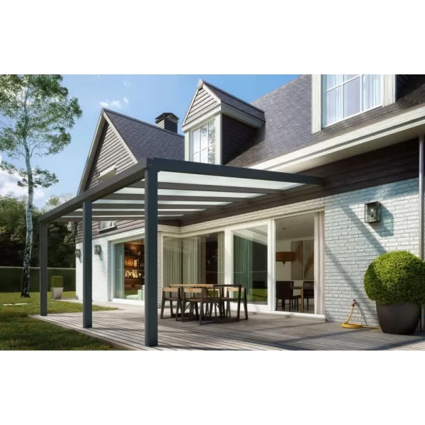 Hliníková pergola SKYLUX CLIMALUX 6,0 x 3,0 m antracit + opál PC LG3748