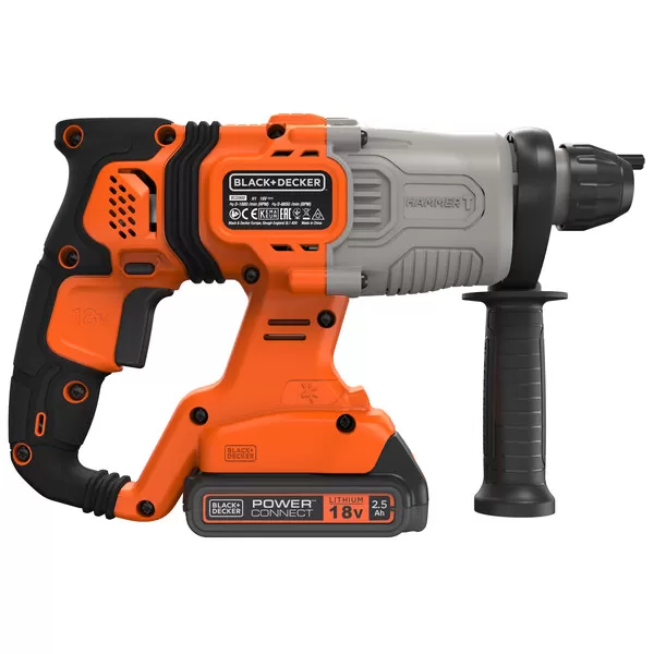 Aku kombinované kladivo 18V 2x2,5Ah v kufru Black&Decker BCD900E2K