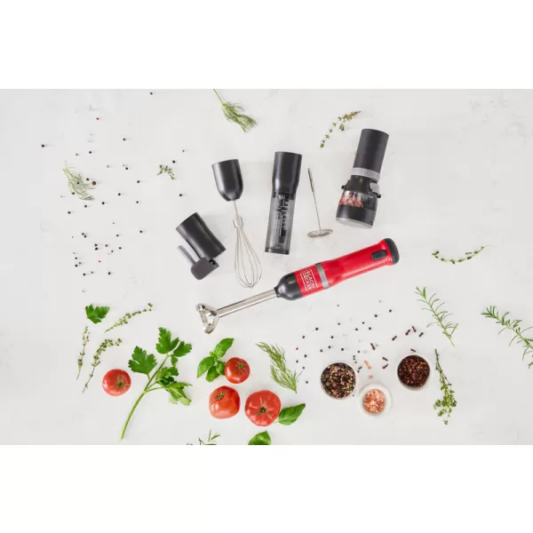 Aku tyčový mixér 7,2V 1x2,0Ah 6v1 - červený Black&Decker BCKM1016KSR