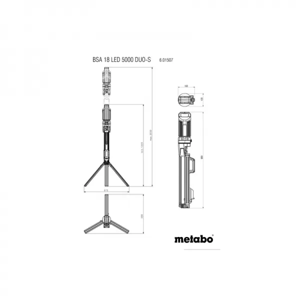 Aku stavební světlo 18V bez aku Metabo 601507850