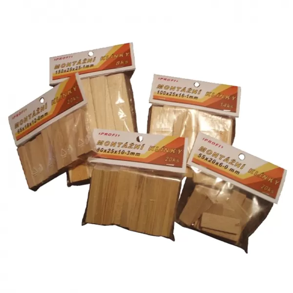 Klínky montážní dřevěné 80 x 25 x 10 mm 20 ks XTline Z1090217