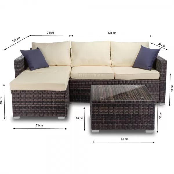Luxusní zahradní sestava z umělého ratanu Sofie FIELDMANN FDZN 6060-PR